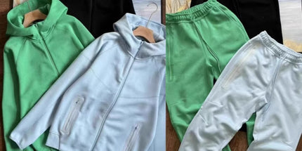 Cotton Blend Sports Hooded Jacket and Pants