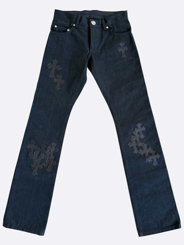 Chrome Hearts cross patch jeans – Black / Tonal