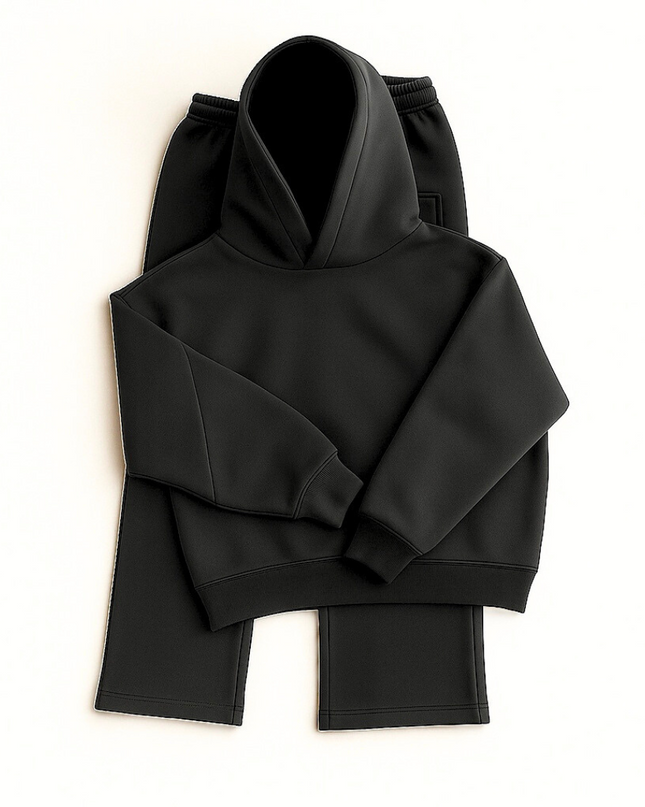 COLESICE Signature Tracksuit – Black – full set on white background