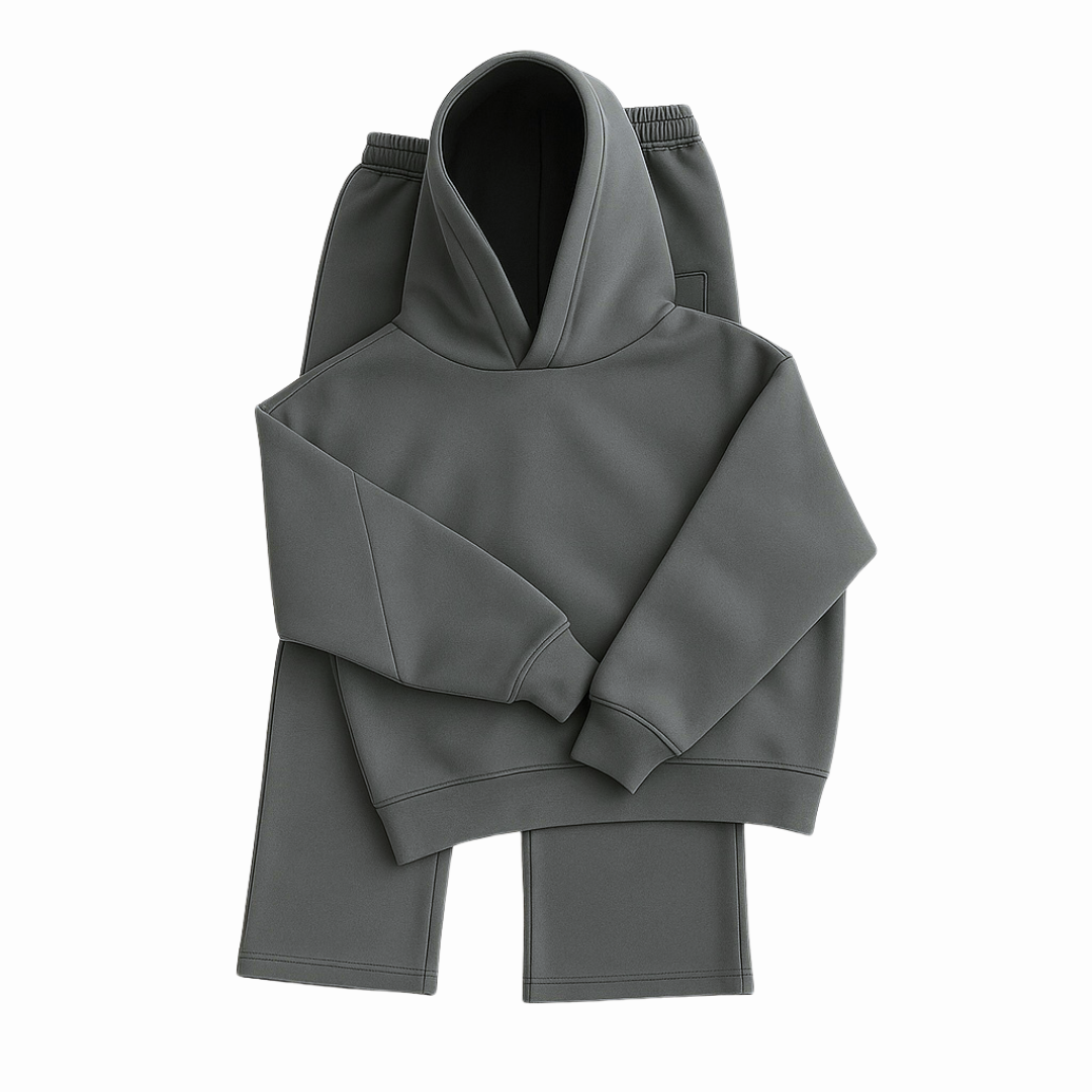 COLESICE Signature Tracksuit – Super Grey – full set on white background