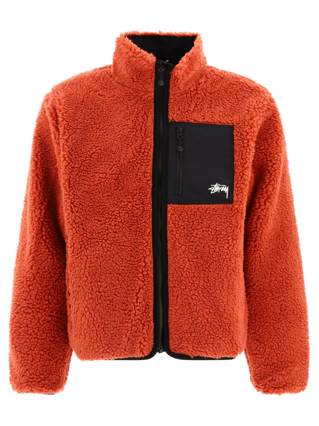 Stüssy Sherpa Reversible Jacket — Terracotta — Colour variant