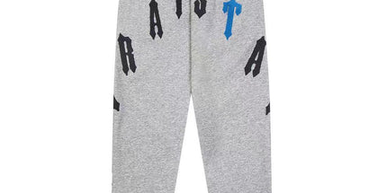 Classic rainbow gradient letter hoodie set 510 gray and black trousers XL Mldrip