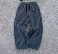 Star Print Zippered Hooded Sweatshirt KTT02 Dark Gray Pants S Mldrip