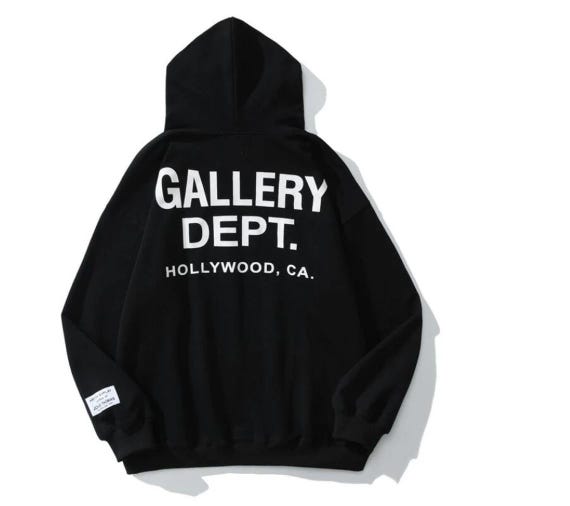 Gallery Dept Souvenir Logo Hoodie in black