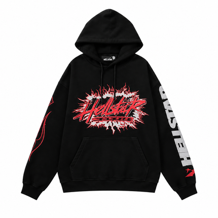 Hellstar Future Flame Black Red Hoodie