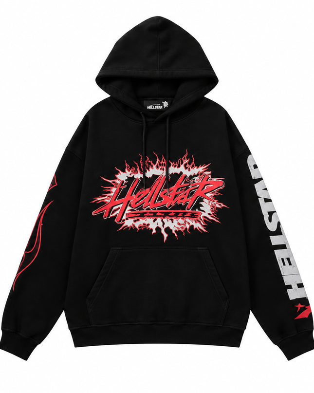 Hellstar Future Flame Black Red Hoodie