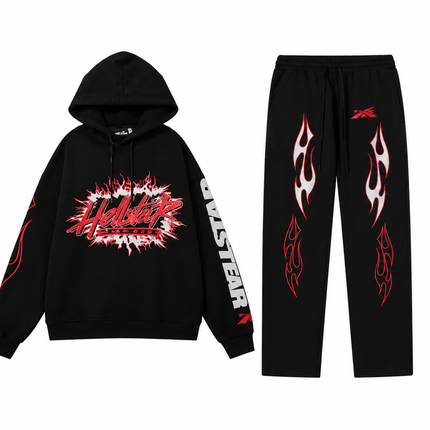 Hellstar Future Flame Black Red Full Tracksuit