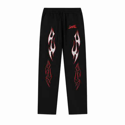 Hellstar Future Flame Black Red Sweatpants