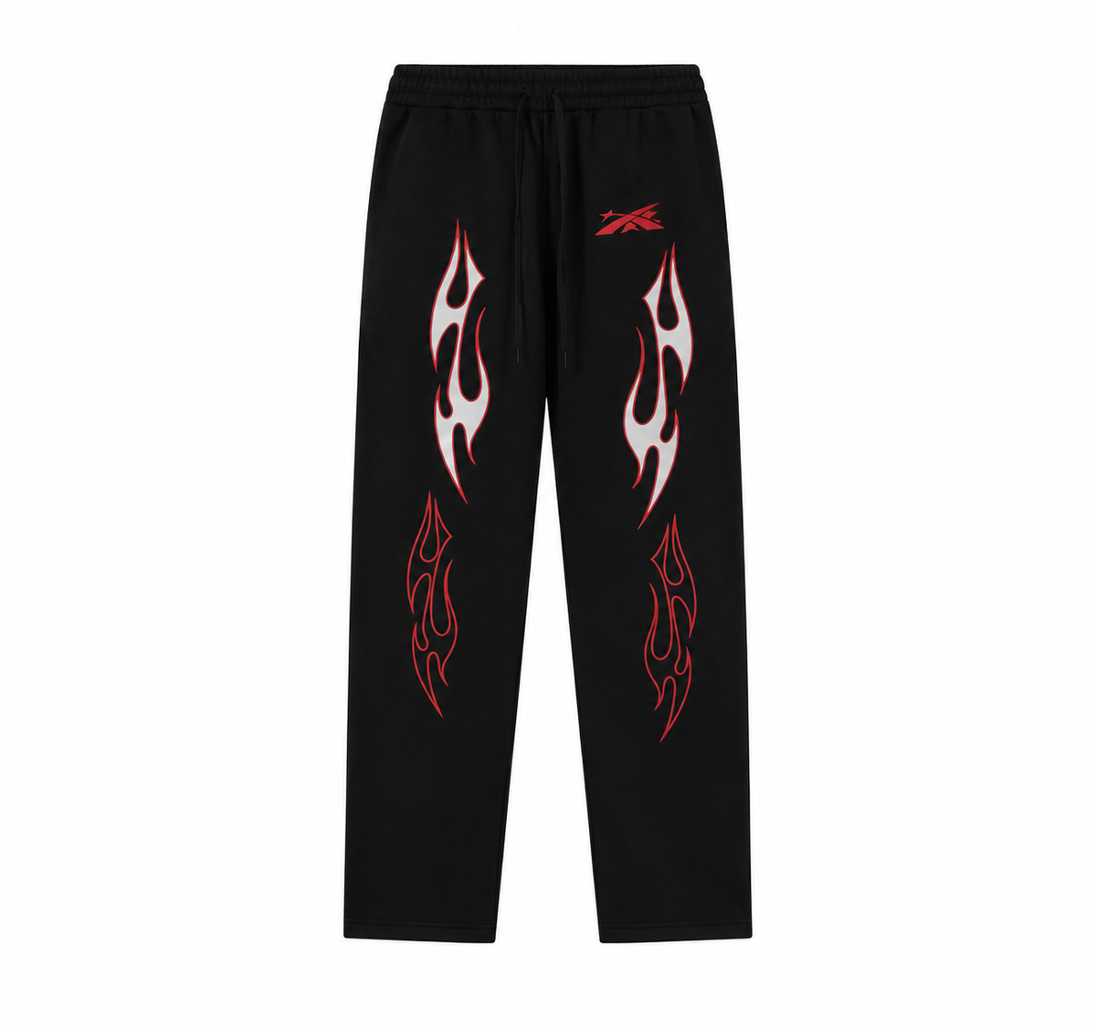 Hellstar Future Flame Black Red Sweatpants