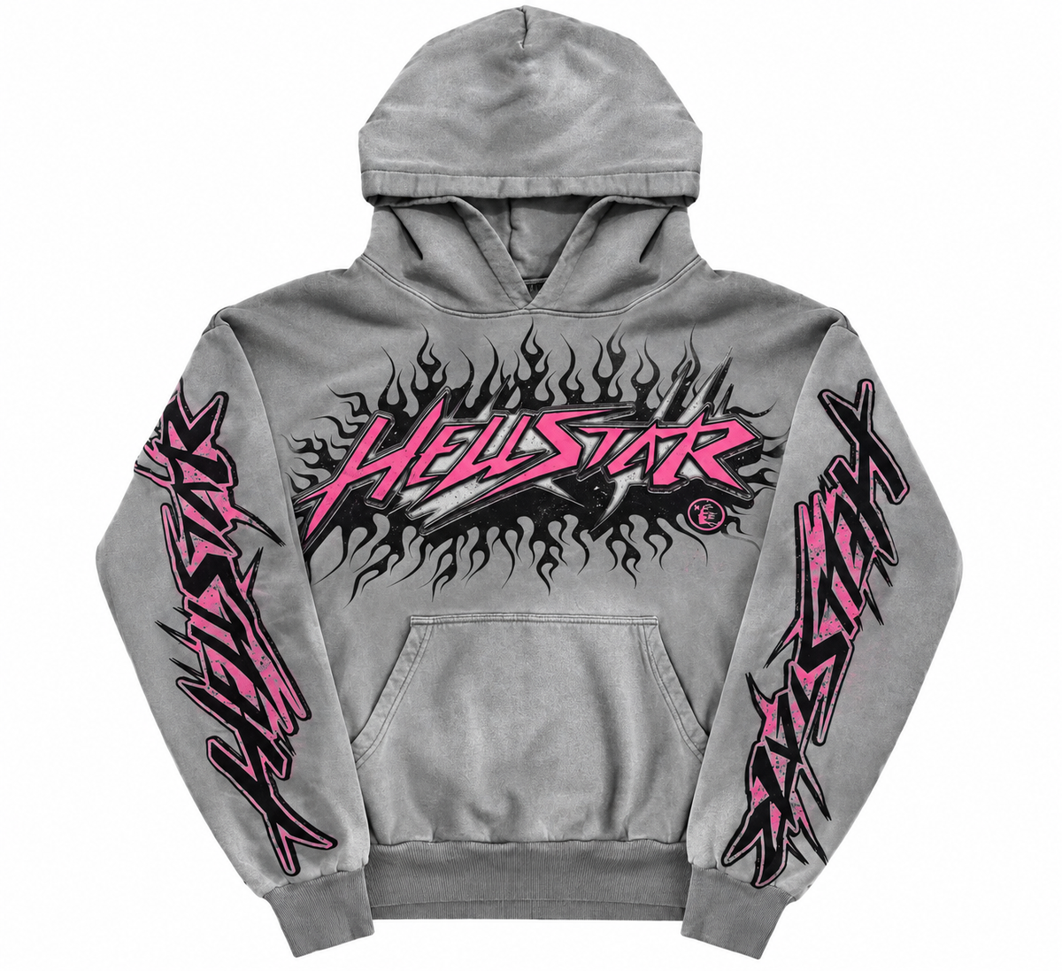 Hellstar Future Flame Grey Pink Hoodie