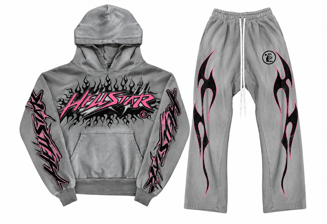 Hellstar Future Flame Grey Pink Full Tracksuit