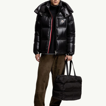 Moncler Montbeliard hooded short down jacket in black