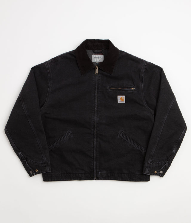 Carhartt OG Detroit Jacket - Black / Black / Black Stone Washed