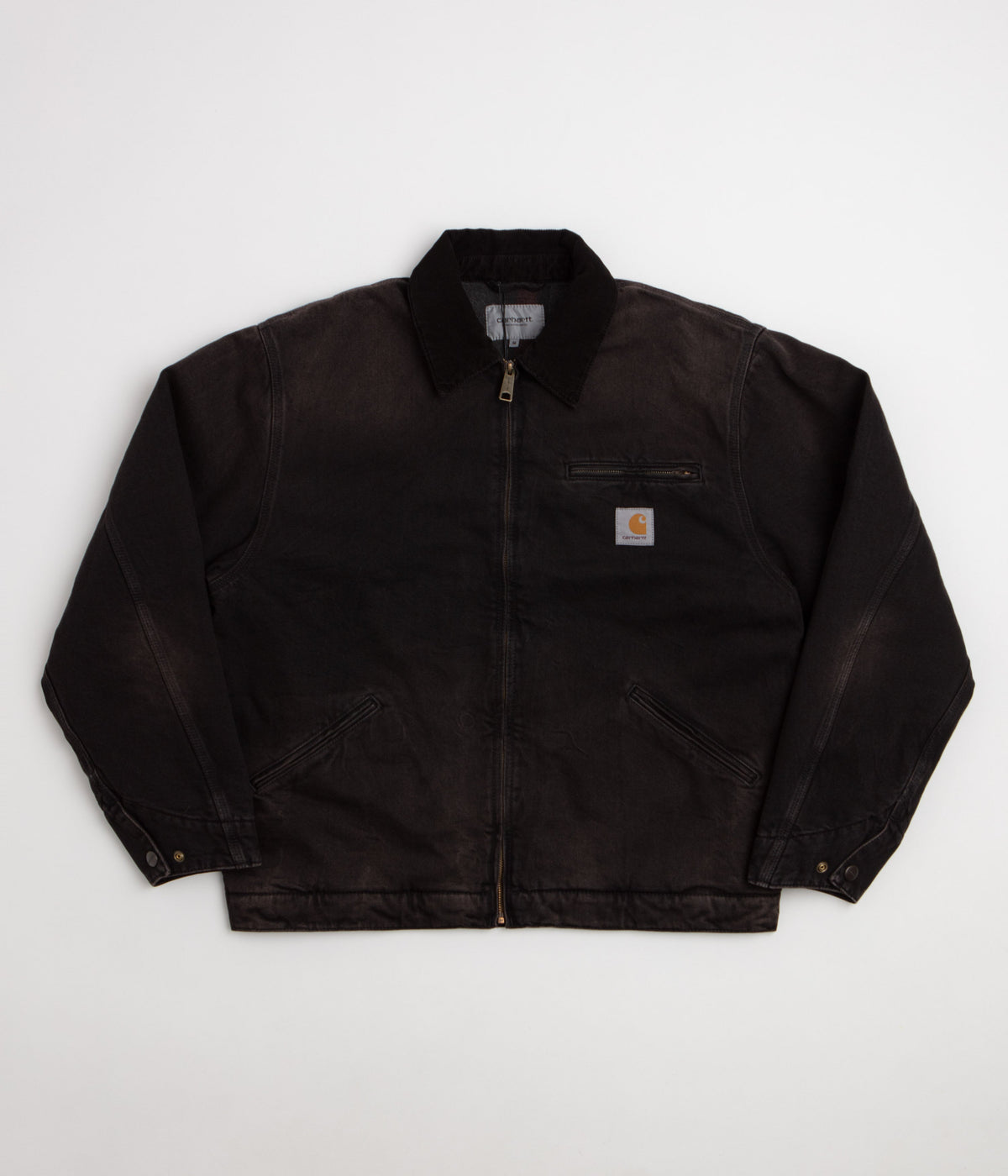 Carhartt OG Detroit Jacket - Black / Black Tobacco Used Wash
