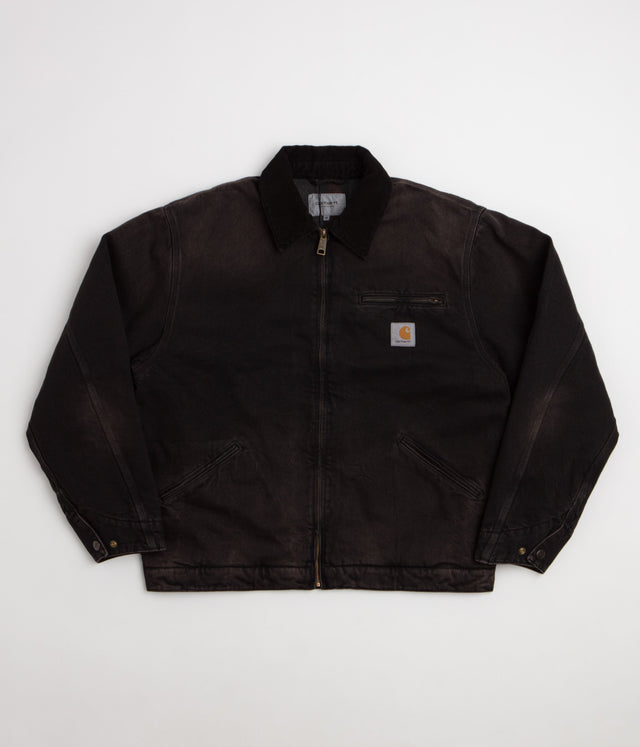Carhartt OG Detroit Jacket - Black / Black Tobacco Used Wash