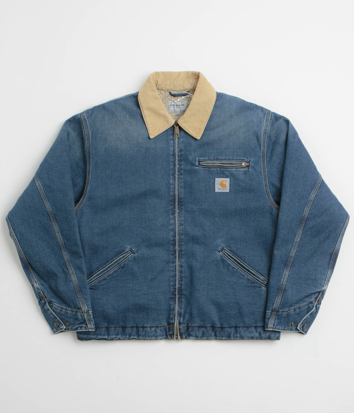 Carhartt OG Detroit Jacket - Blue / Dusty Hamilton Brown Dark Wash