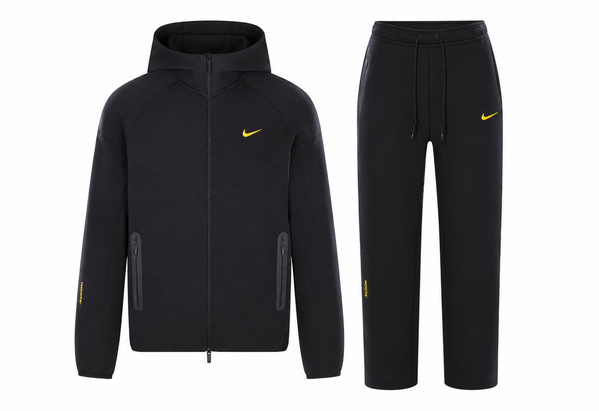 NOCTA Tech Fleece Full Tracksuit – Black – product on white background