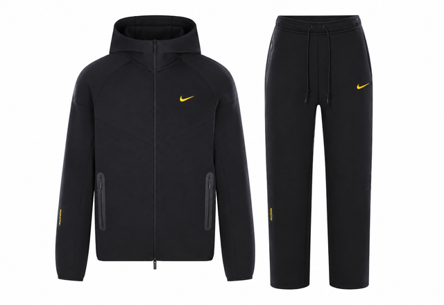 NOCTA Tech Fleece Full Tracksuit – Black – product on white background