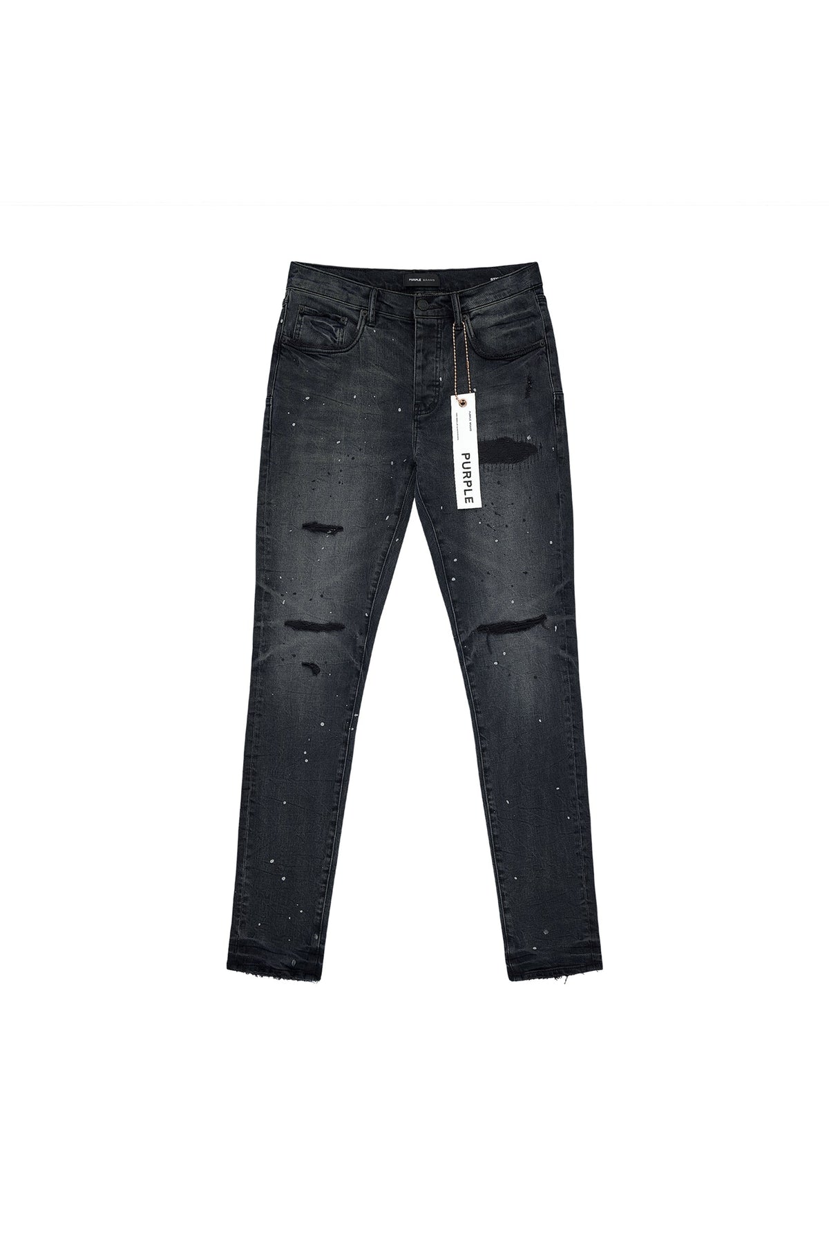 Purple Brand P001 Reflective Paint Repair jeans in black