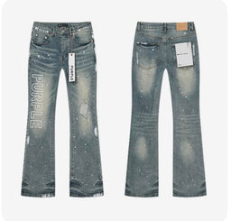 Purple Outline Logo Flare Jeans