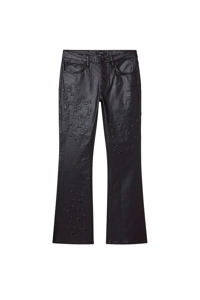 Purple P004 Monogram Embossed jeans – Black