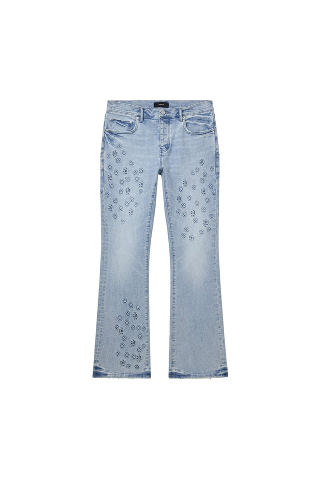 Purple P004 Monogram Embossed jeans – Light Indigo