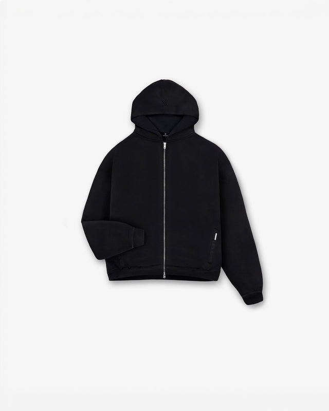 Represent Initial Zip Hoodie — Jet Black