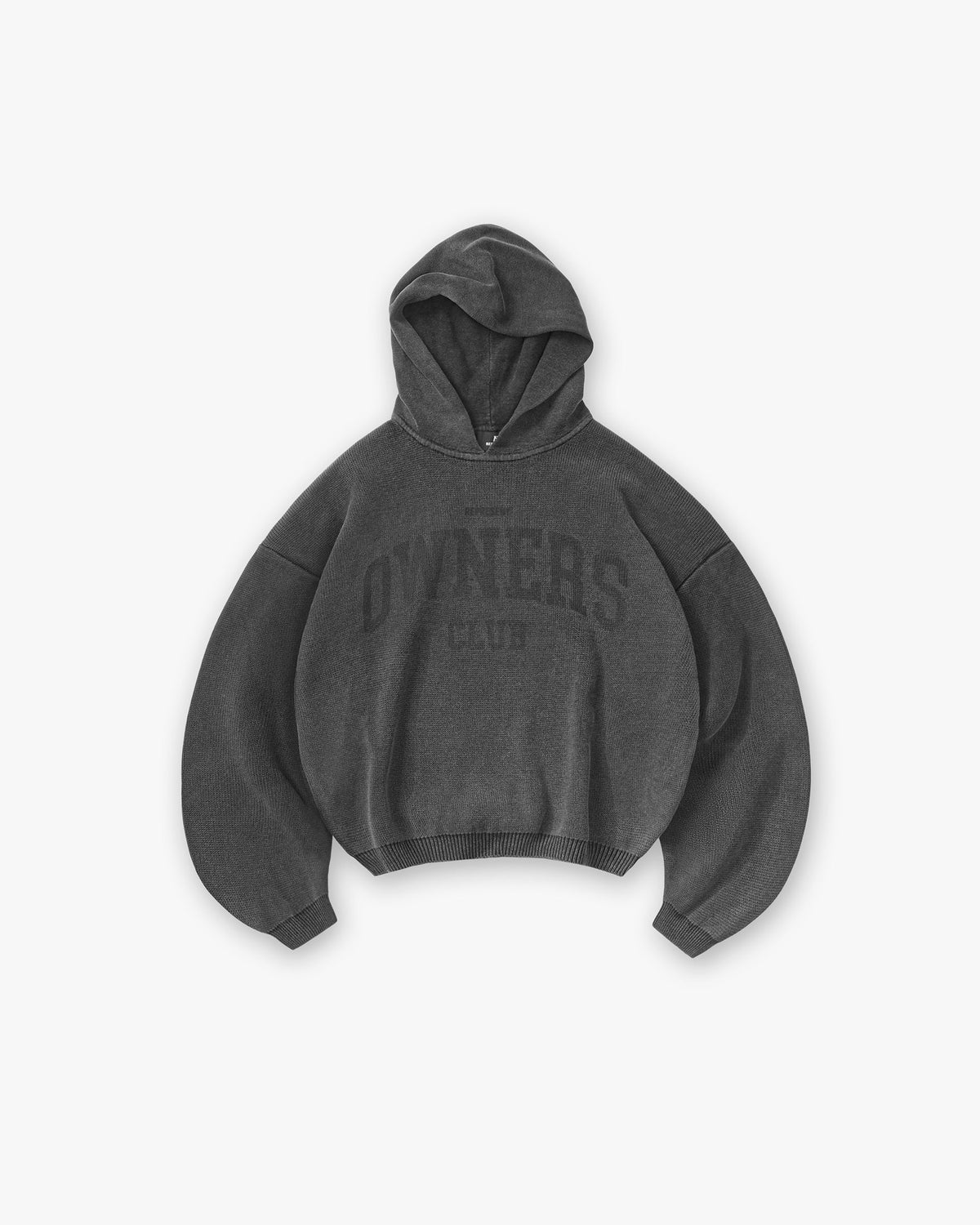Represent Owners Club Knit Hoodie — Weathered Black