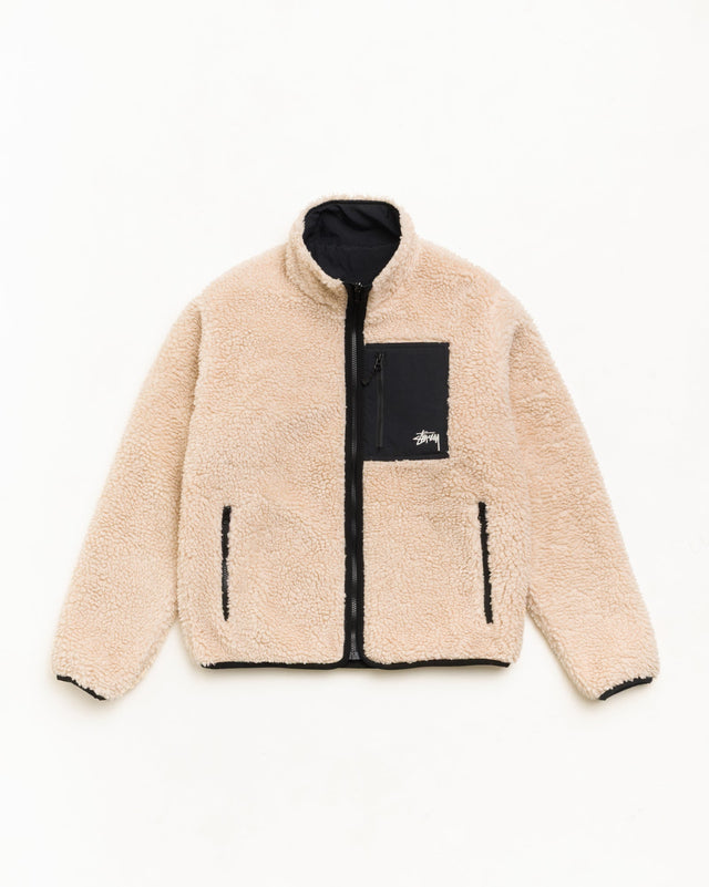 Stüssy Sherpa Reversible Jacket — Beige