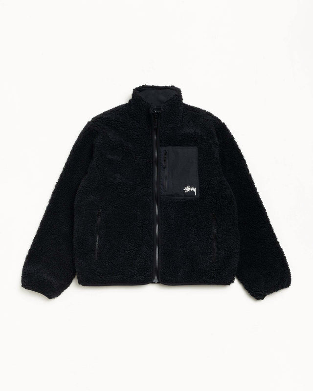 Stüssy Sherpa Reversible Jacket — Black