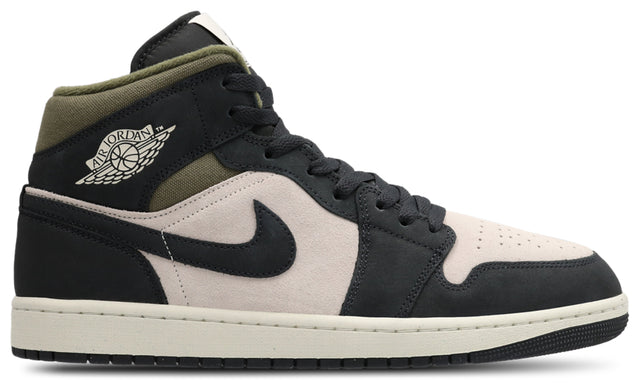 Jordan AJ1 Mid - Lt Orewood Brn-Off Noir
