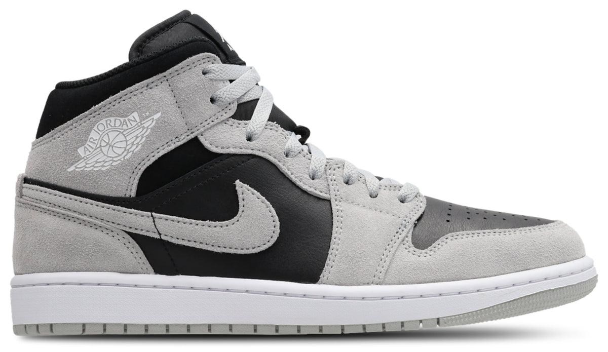 Jordan AJ1 Mid - Lt Smoke Grey-White-Black