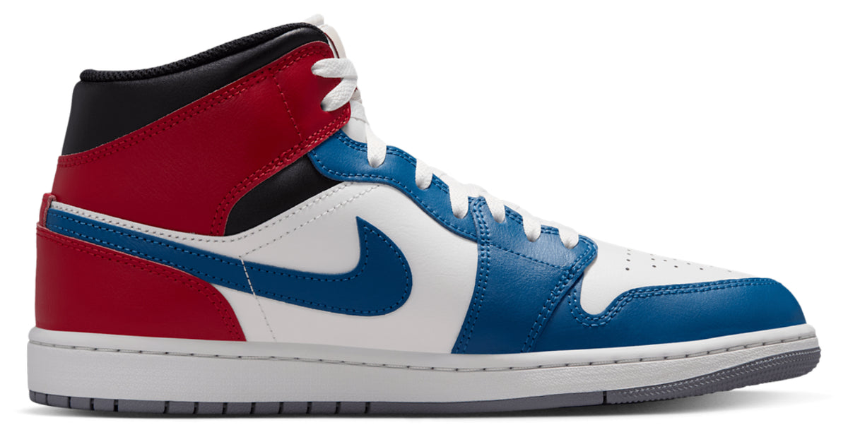 Jordan AJ1 Mid - True Blue-Summit White-Varsity Red