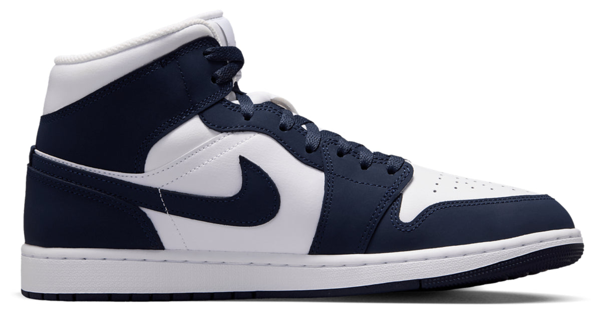 Jordan AJ1 Mid - Obsidian-Obsidian-White