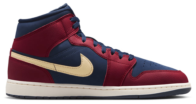 Jordan AJ1 Mid - Team Red-Obsidian