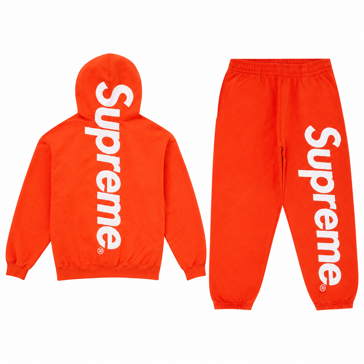 Supreme Satin Appliqué Tracksuit in Bright Orange