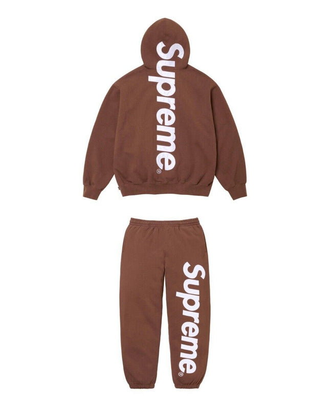 Supreme Satin Appliqué Tracksuit in Brown