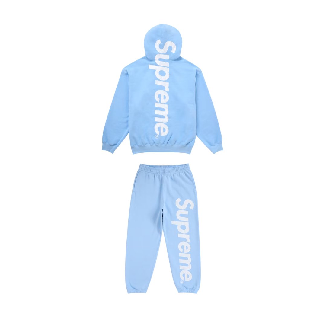 Supreme Satin Appliqué Tracksuit in Light Blue