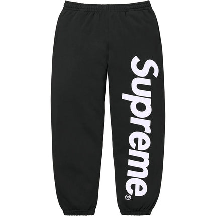 Supreme Satin Appliqué Joggers Black