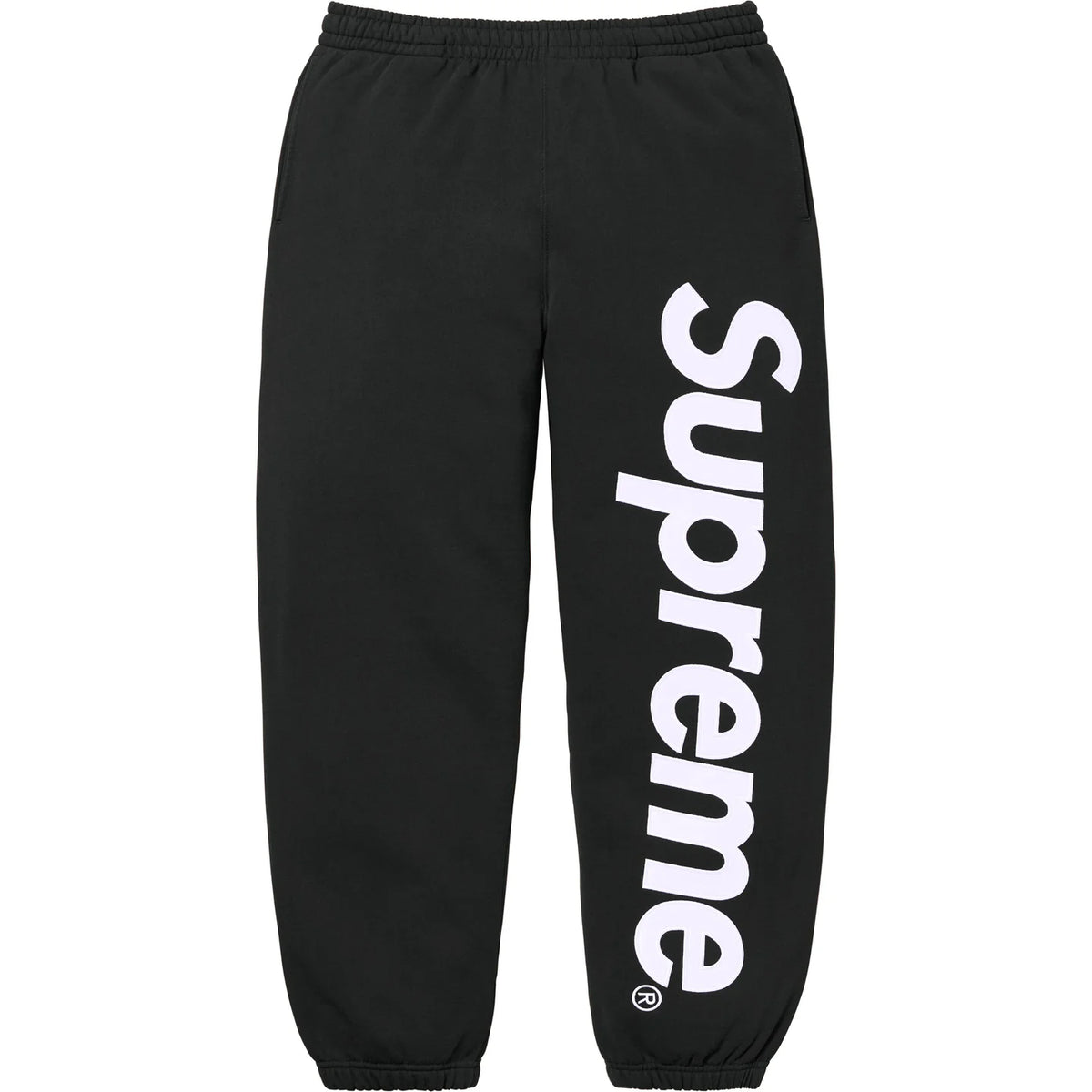 Supreme Satin Appliqué Joggers Black