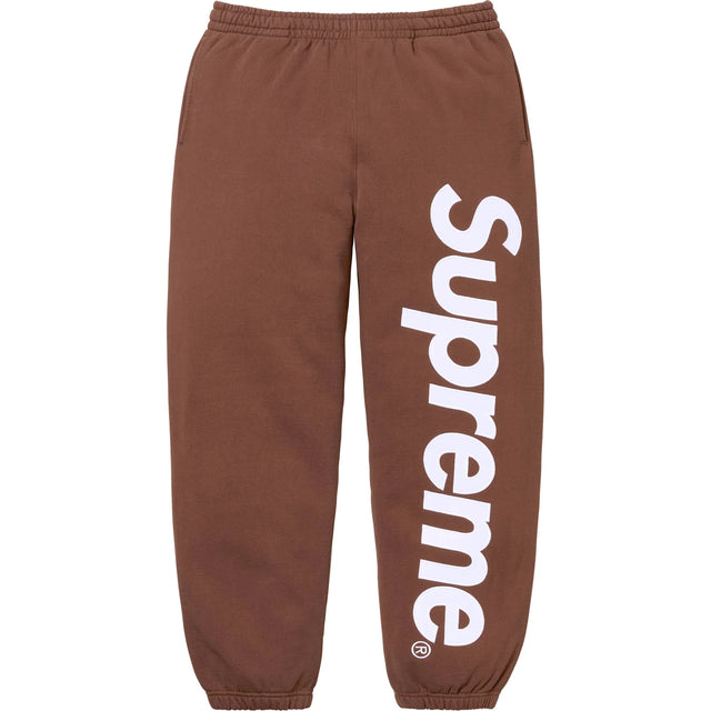 Supreme Satin Appliqué Joggers Brown