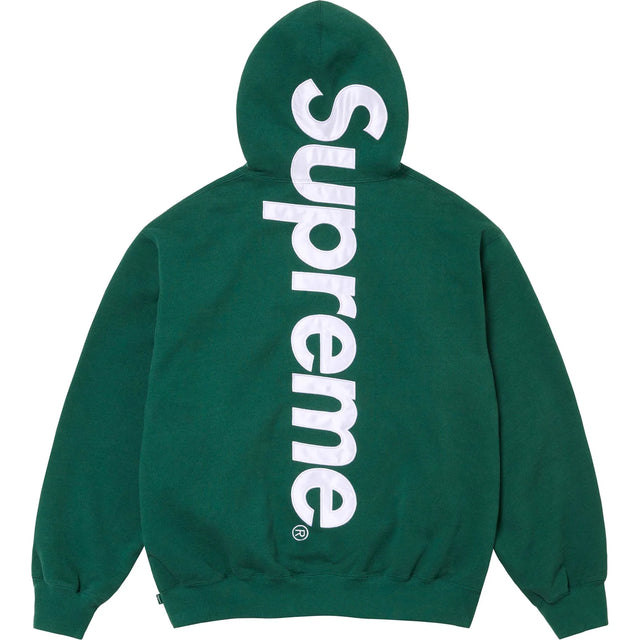 Supreme Satin Appliqué Hoodie Dark Green