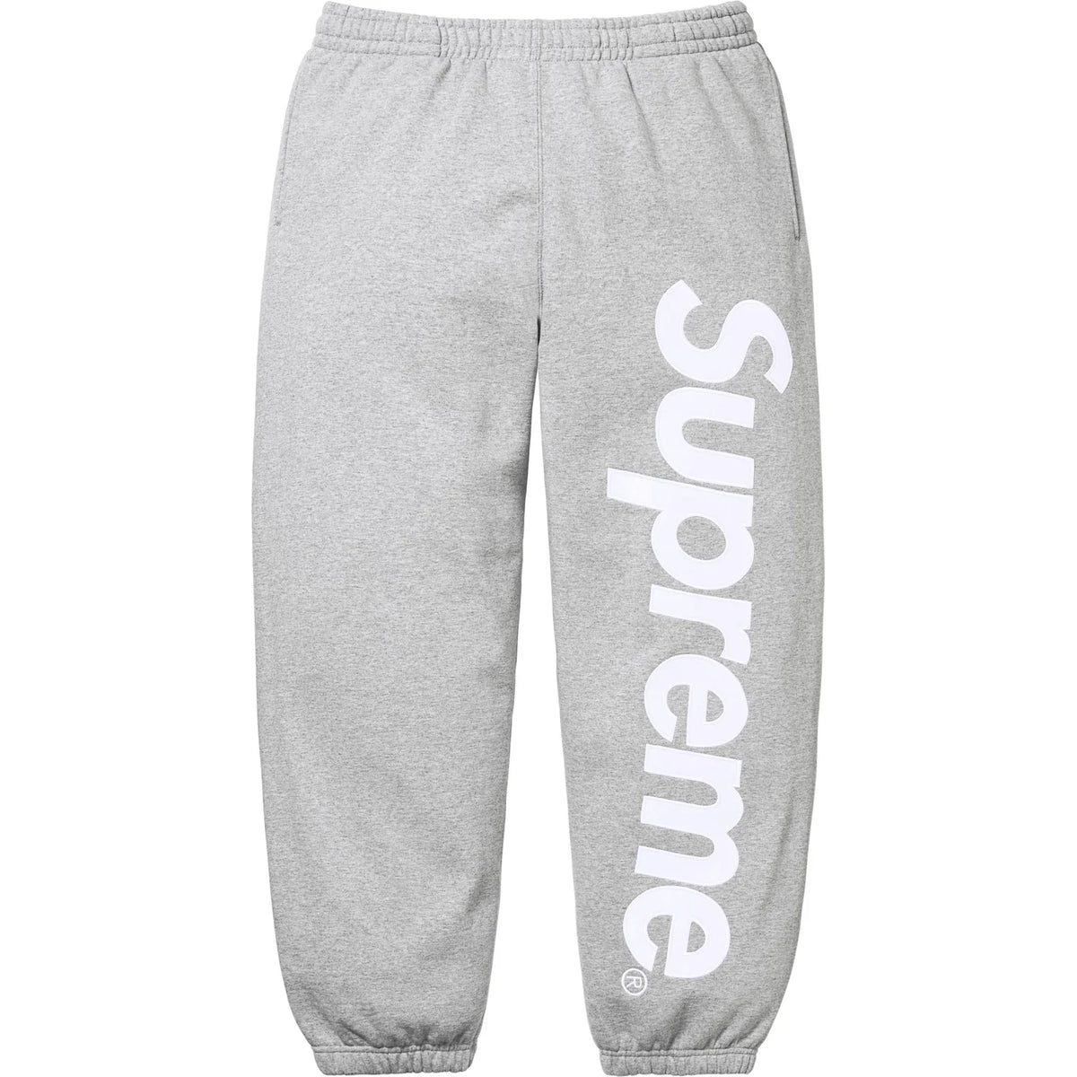 Supreme Satin Appliqué Joggers Heather Grey