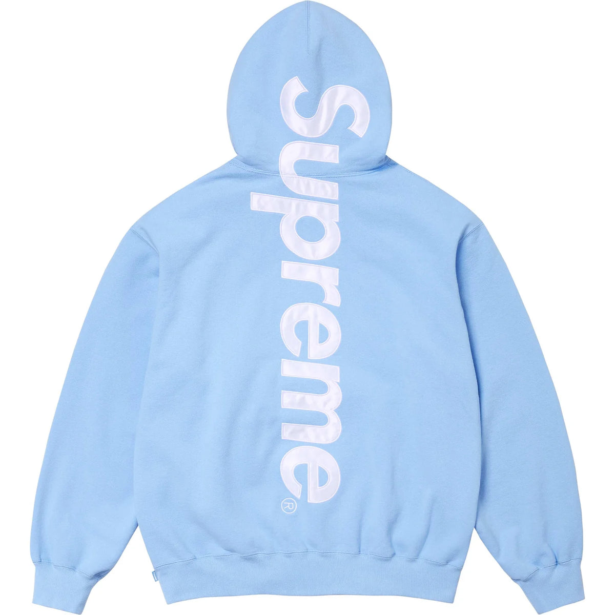 Supreme Satin Appliqué Hoodie Light Blue