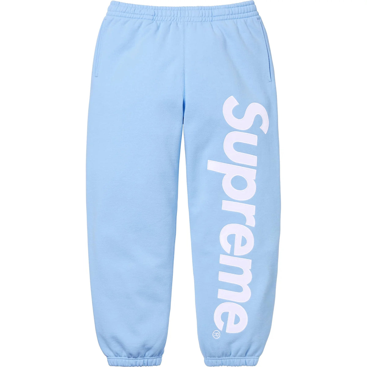 Supreme Satin Appliqué Joggers Light Blue