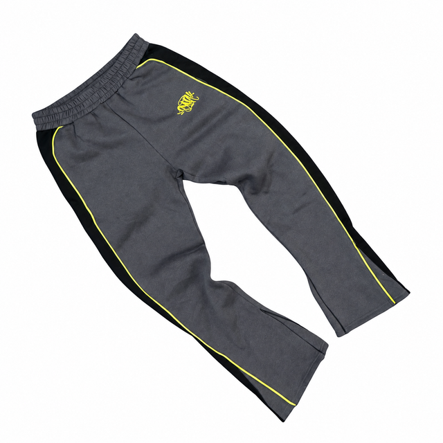 Syna Team Pipe Pants – Black/Grey/Volt – exact flared panel design
